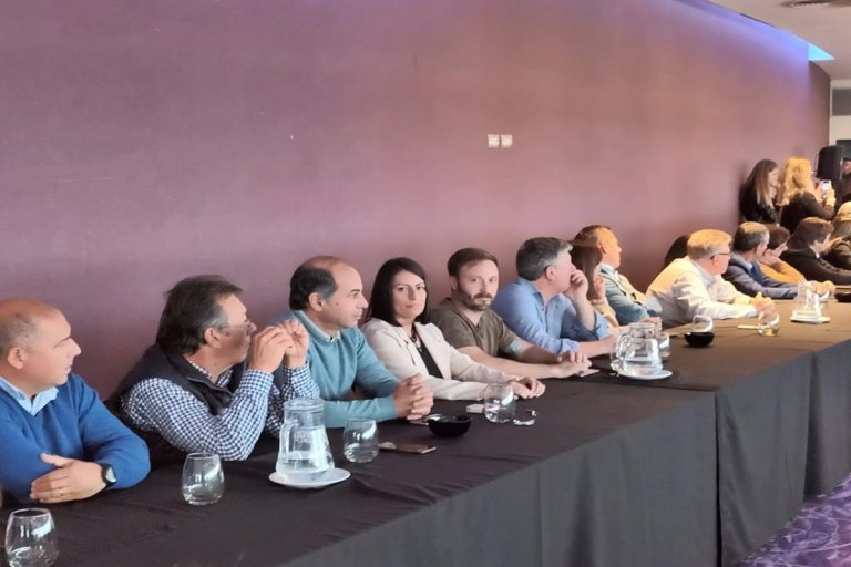 Laner y Azcué, en la reunión con Frigerio. Laner y Azcué, en la reunión con Frigerio.